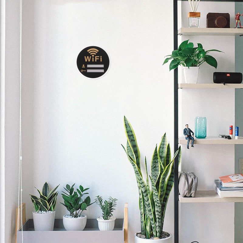 IMIKEYA WiFi Password Sign, Wireless Network Sign Coverage Self-Stick for Restaurant Supermarket Office Home Bar Coffee (15 cm/5.9 Inch) - Image 2